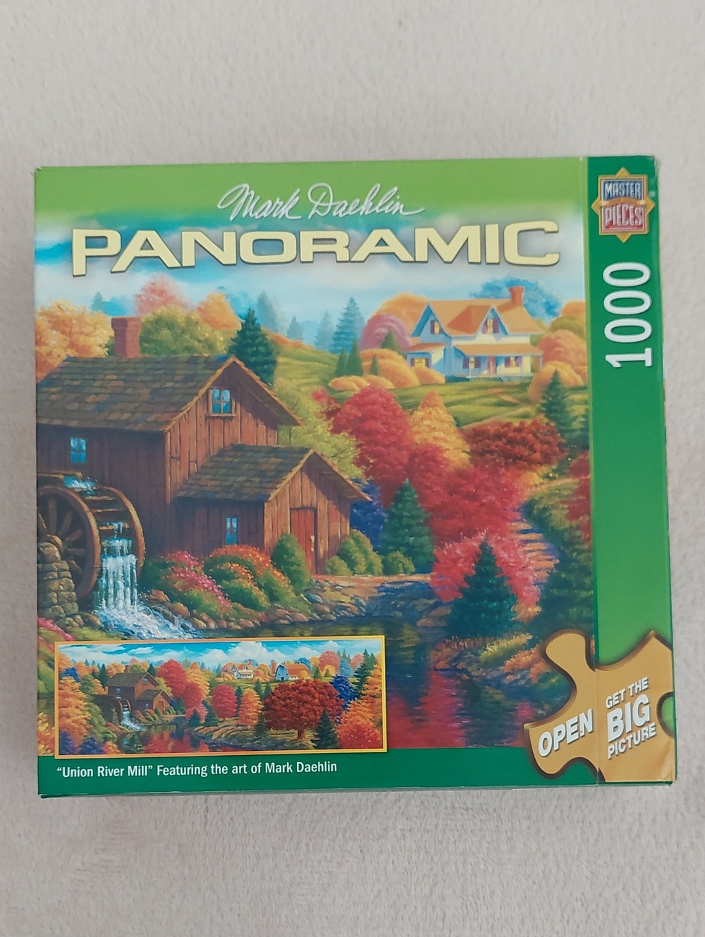 Mark Daehlin PANORAMIC "Union River Mill" Jigsaw Puzzle NIB
